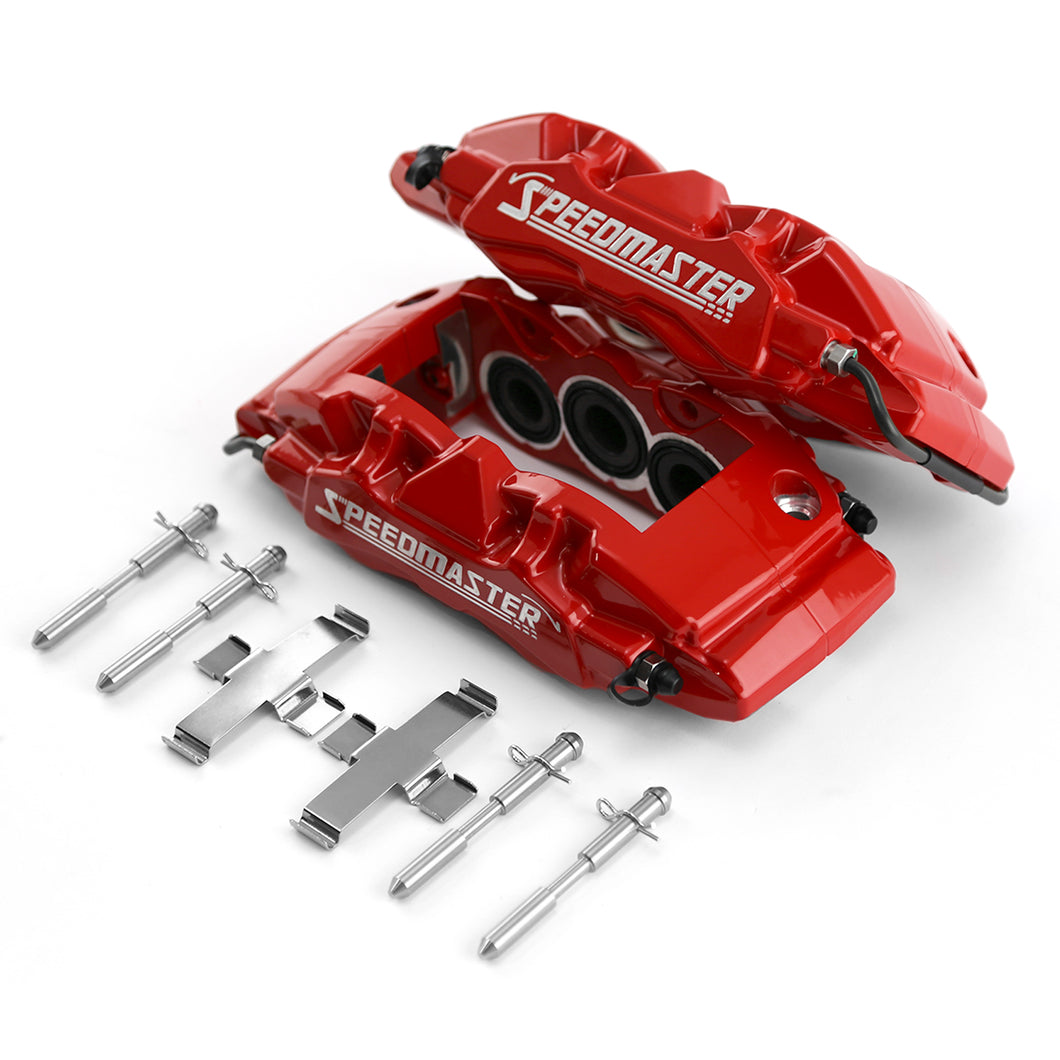 6 Piston Billet Caliper Rear Pair - Red Powdercoated