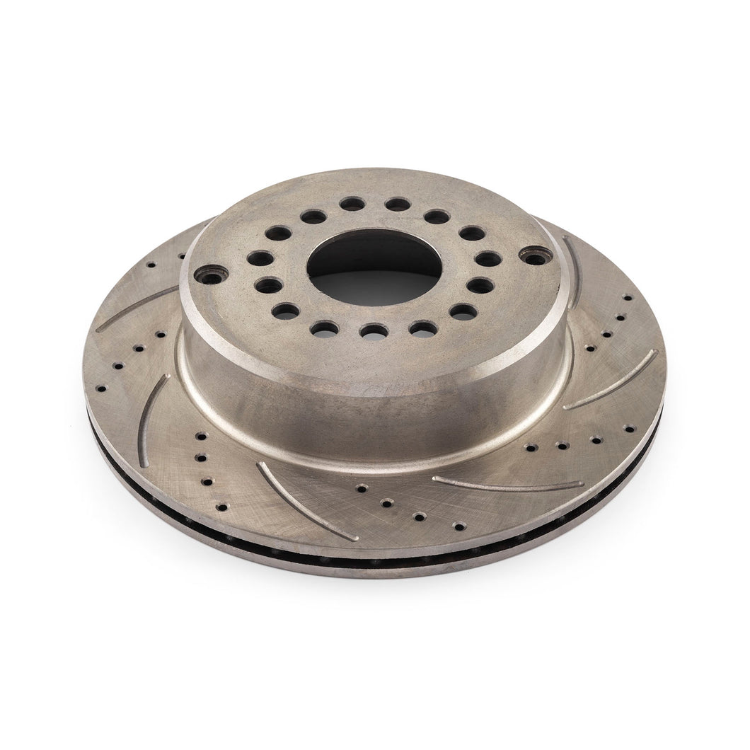 Brake Rotor Rear  Left Drilled Slotted 12.375