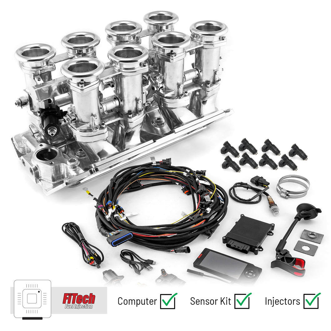 Chevy BBC 454 Downdraft + FiTech Ultra EFI Fuel Injection System [Polished]