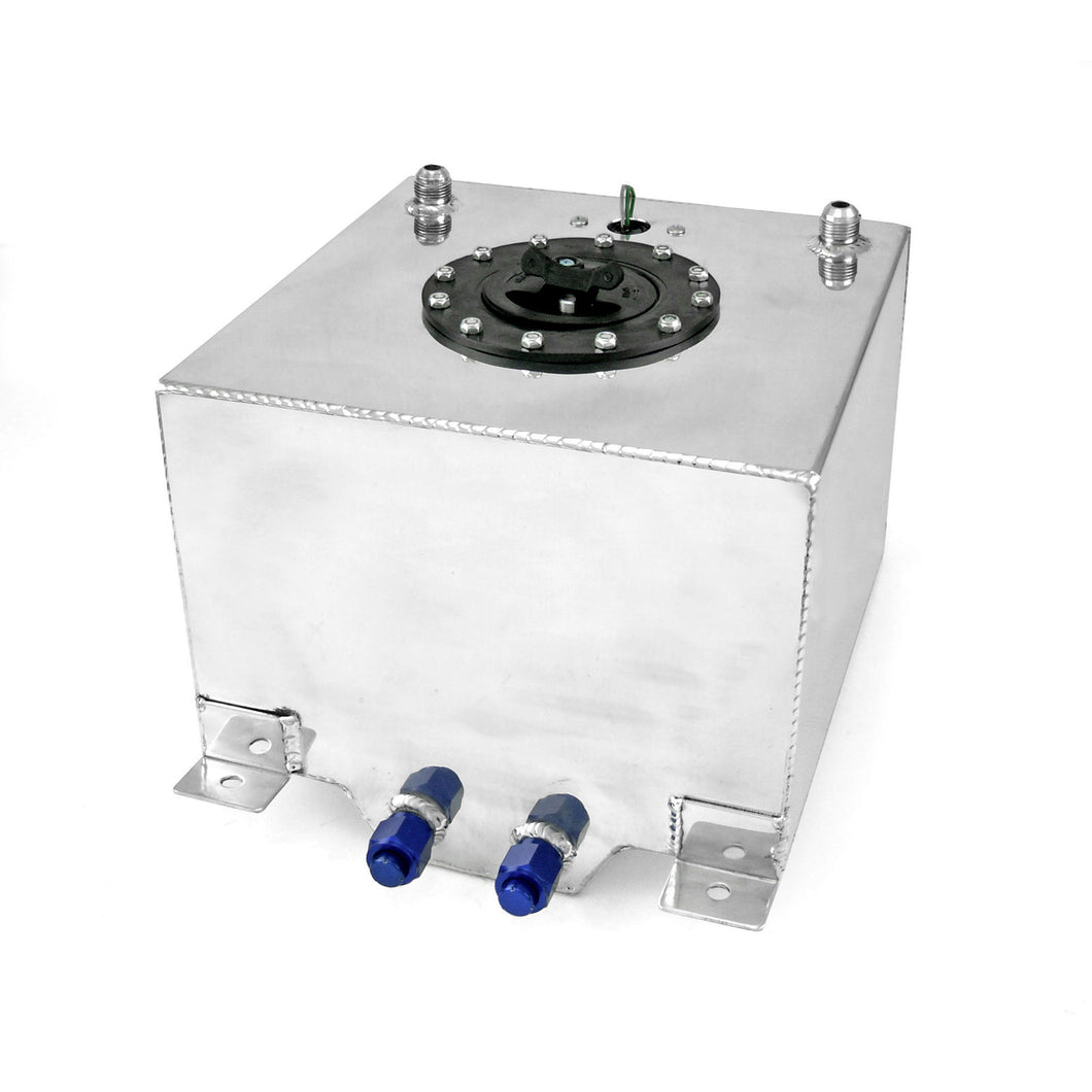 5 Gallon / 19 Litre Lightweight Polished Aluminum Fuel Cell w/ Sender