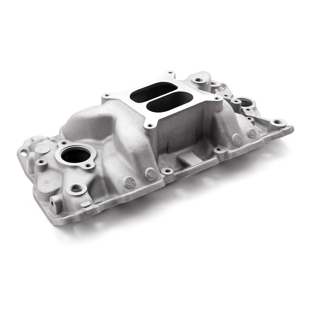 Chevy SBC 350 1957-95 MidRise Intake Manifold [Satin]