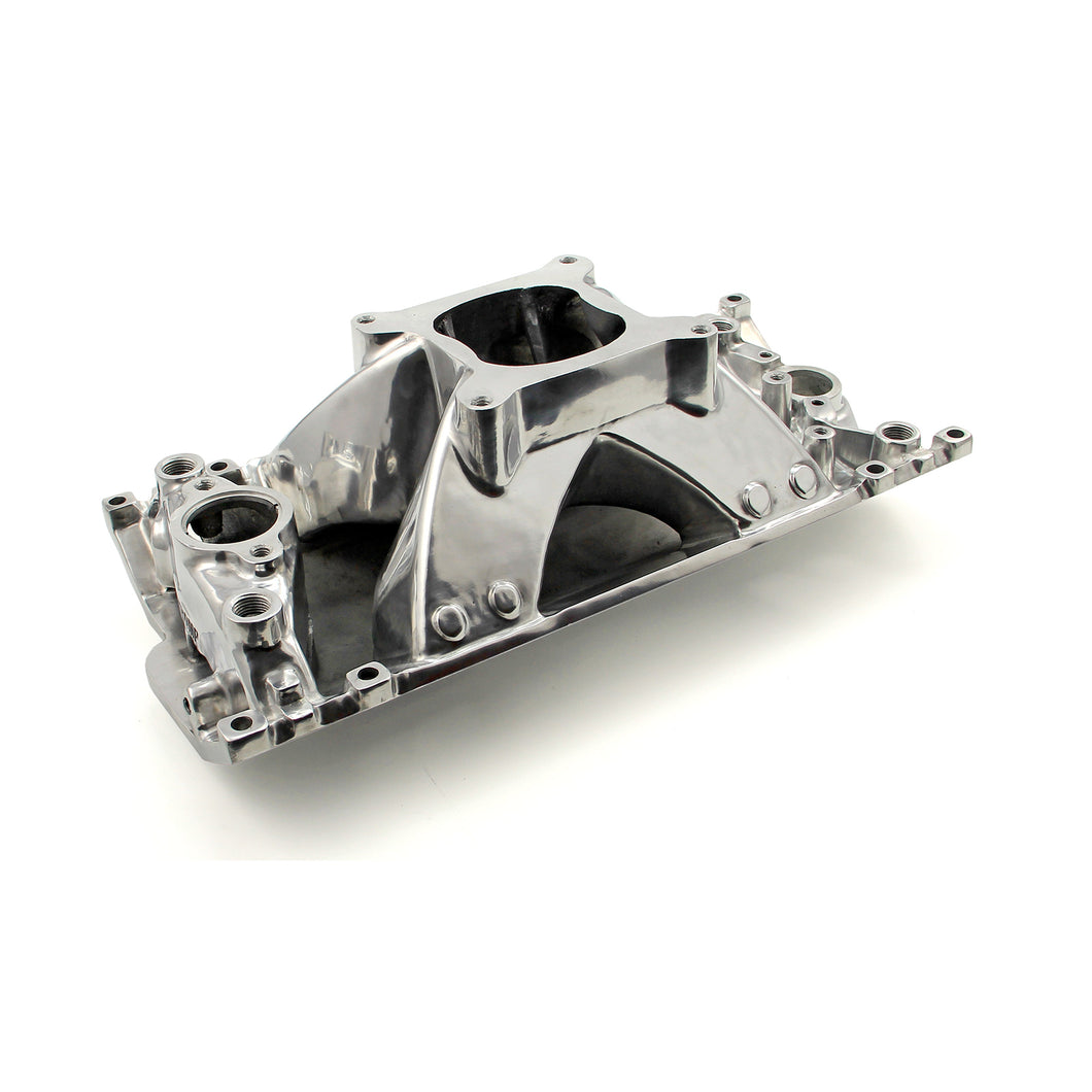 Chevy SBC 350 Shootout +Plus Vortec High Rise Intake Manifold Polished