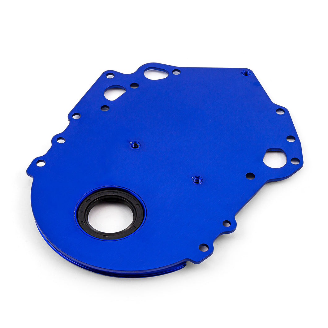 Ford 302 351C Cleveland Blue Aluminum Timing Cover with Seal