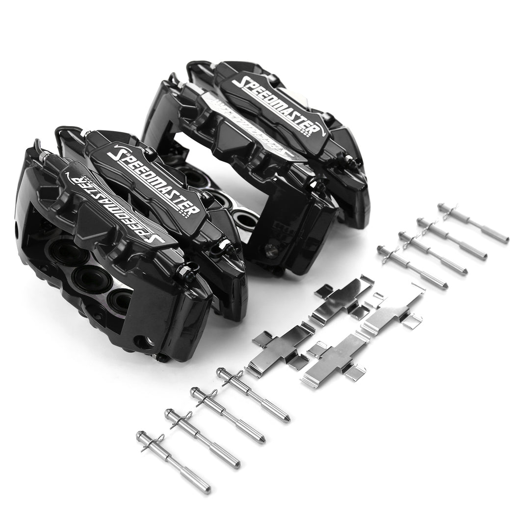 6 Piston Billet Caliper Front & Rear Kit - Black Powdercoated